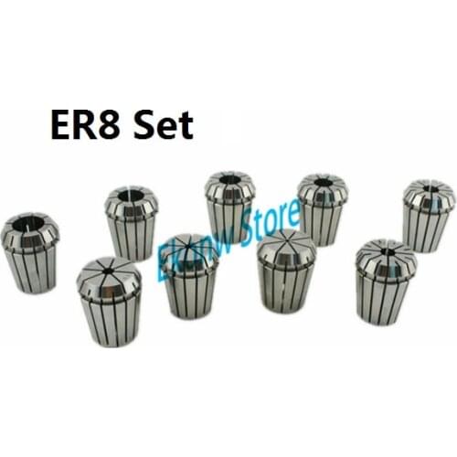 10pcs/set ER8 Chuck Collet Precision Spring Chuck Collet Set 1-5mm For CNC Milling Lathe Tool Engraving Machine