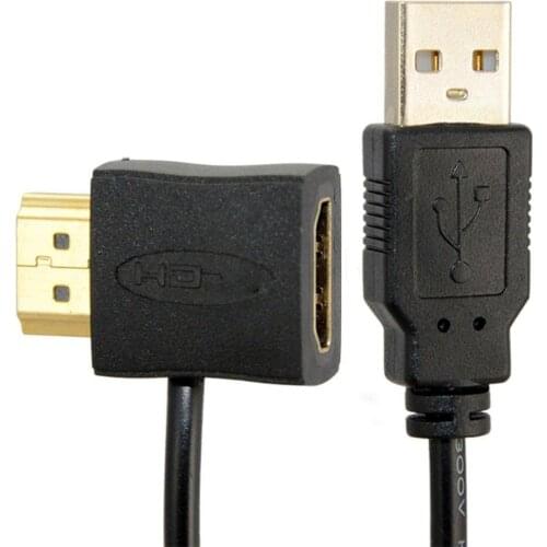 Kebidu Male To Female Adapter Converter Connector HDMI-compatible With 50cm USB 2.0 Charger Power Supply Cable