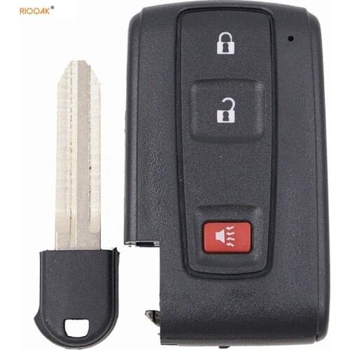 RIOOAK New 1PC New Keyless Smart Remote Key Shell Case Fob 2+1Button for Toyota Prius 2004-2009