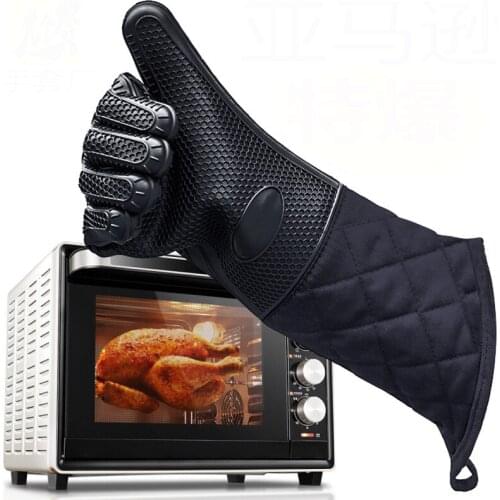 44.5cm Long Silicone Gloves, High Temperature Silicone Insulation, Microwave Oven, Anti-scalding, Waterproof Oven Mitts