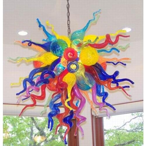 New DIY Led Glass Chandelier Modern Home Decoration Bed Room Lights Hand Blown Colored Glass Chandelier Edison Lamp Fixture