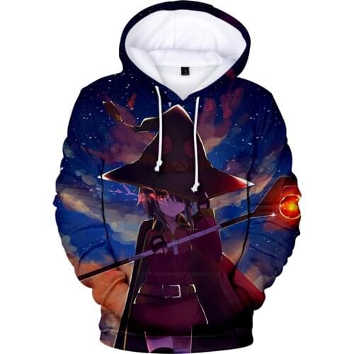Anime Konosuba 3D Printed Hoodies Megumin Harajuku Sweatshirt Men Women Fashion Oversized Hoodie Pullover Hip Hop Coats Clothing