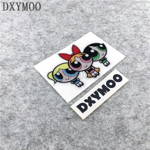 2PCS Cartooon Powerpuff Girls Sticker Decals Reflective for Car Motor Bike Helmet