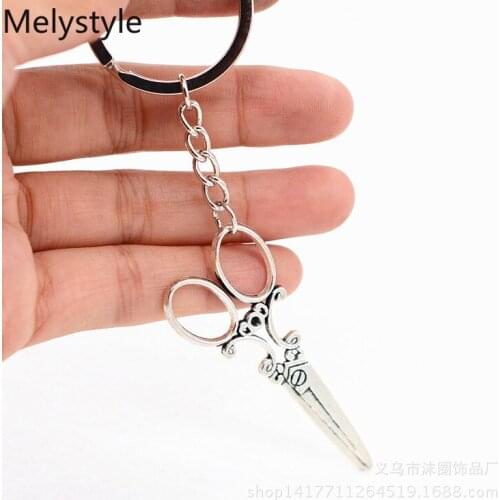 2019 Charm Sewing-Scissors Keychain Barber Charm Keychain With Accessories Waist Pendant Holder Souvenir For Gift