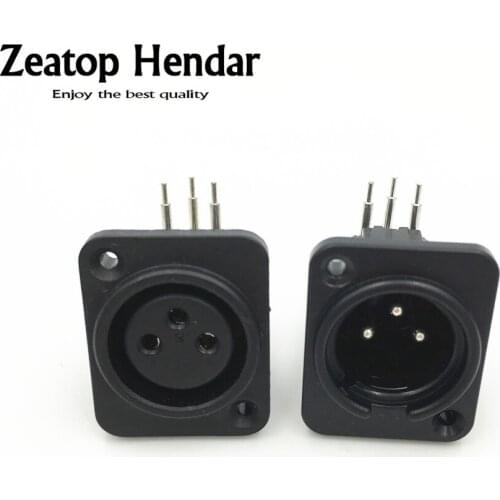 5Pairs XLR 3 Pin Male + Female Chassis Panel Mounted Socket with Angle Pins Connector Adapter