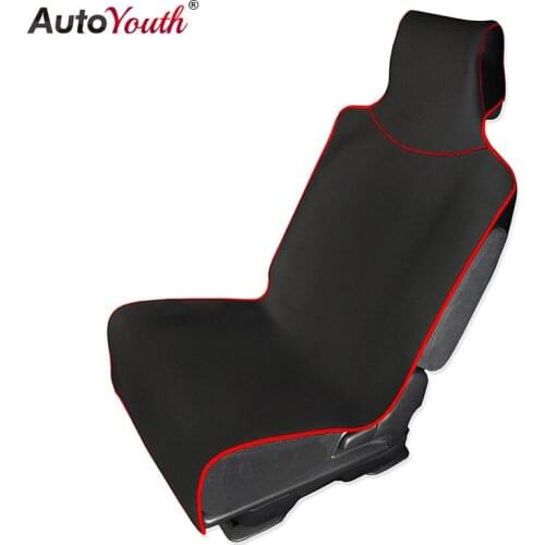 AUTOYOUTH 1PC Car Seat Cover Protector with Universal Fit for Cars Trucks and SUVs Waterproof Protection Black With Red Lines