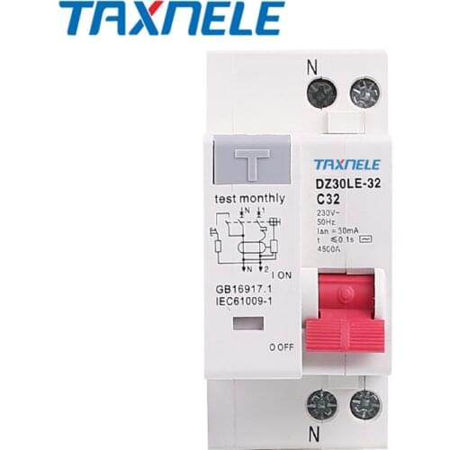 DZ30LE-32 DPNL 230V 1P+N Residual current Leakage Circuit breaker with over and short current Leakage protection RCBO MCB