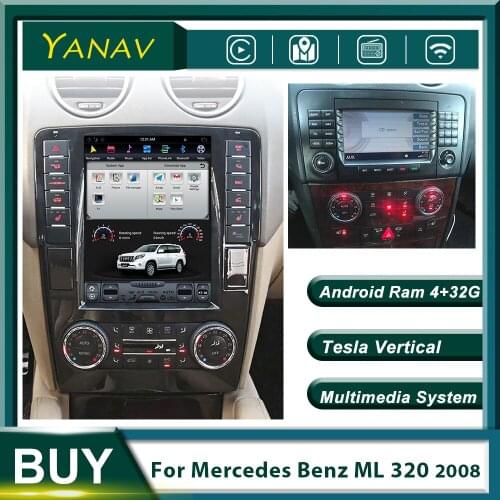 Vertical Screen Car Radio Stereo Receiver for-Mercedes-Benz ML 320 2008 GPS Navigation Auto Video Android Multimedia MP3 Player
