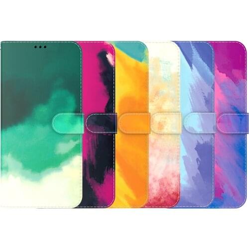 Watercolor Painting Wallet Back Cover For One Plus 8 8T 9 Pro Nord N10 N100 N200 CE Flip Leather Magnetic Bracket Phone Case