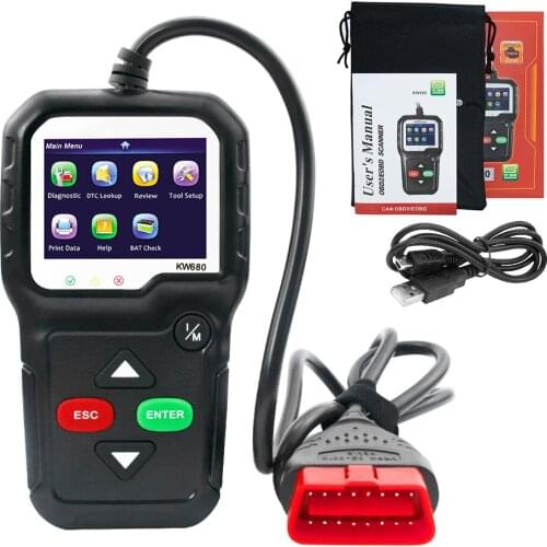 OBD2 Scanner OBD Car Diagnostic Auto Diagnostic Tool KW680 Read Clear Fault Error Car Monitors OBD2 Automotive Scanner Tester
