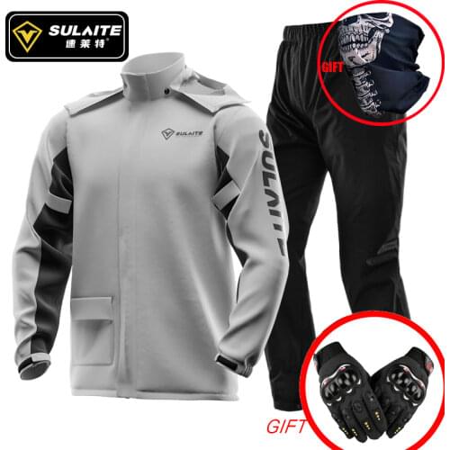Raincoat Men Waterproof Raincoat Suit Motorcycle Fashion Sports Rain Jacket Light Soft Motocross Rain Coat 3D Reflect Light