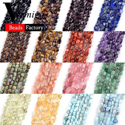 Natural Irregular Mix Gem Tiger Eye Agates Larimar Crystal Jades Beads For Jewelry Making Freeform Loose Beads Diy Bracelet 15"