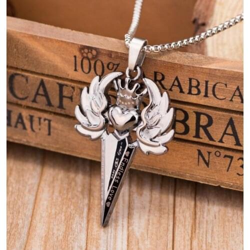 Gothic fashion titanium pendant punk personality angel wing necklace hip men nightclub accessories pendant necklace Neo-Gothic