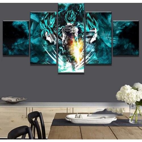 Canvas Painting Wall Decor 5 Pieces Dragon-Ball Super Goku and Vegeta Poster Wall Art for Home Decorations Artwork