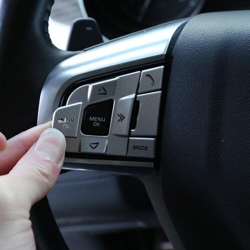 Car Steering Wheel Buttons Sequins Stickers For Land Rover Discovery Sport 2015-2019 Aluminum alloy Silver/Black Car Accessories