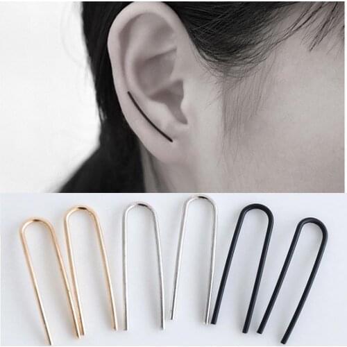 Fashion Alloy Earrings Ring Combination Of Simple U Word Shape Earrings Jewelry Accessories Ornaments Shiny Oorbellen Bijoux