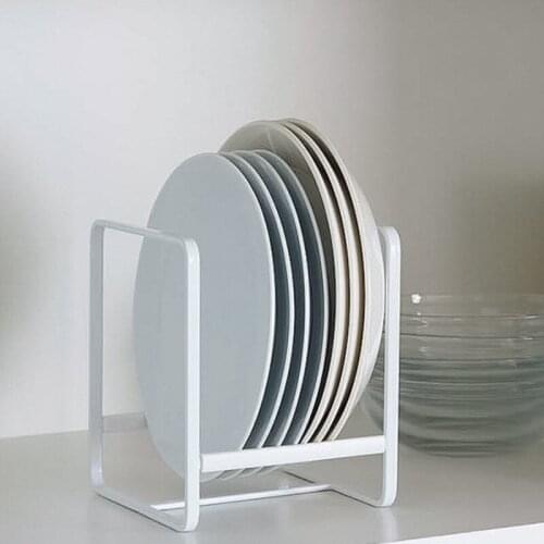 Creative Tableware Storage Draining Rack Kitchen Organization Shelves Black White Disk And Bowl Floor Type Holders