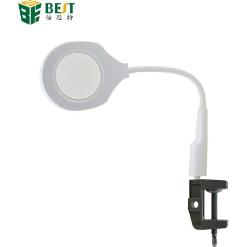 BEST 9145 High Quality LED Light 5X Portable Glass Wireless Table Magnifier Magnifying Lamp