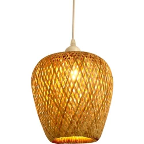 LBER Modern Bamboo Work Hand Knitted Bamboo Weaving Chandelier Restaurant Handmade Bamboo Lantern Chandelier Hotel Inn Restauran