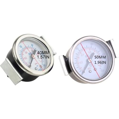 0~1.0MPa 0~150psi Metal Pressure Gauge with Bracket Panel Type Double Scale Display 1/8 or 1/4 Interface Thread Pressure Gauge