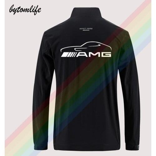 Latest Design New Logo Amg Slim Sport Jacket Mens Street Windbreaker Zipper Jacket Mens Casual Back Printing Jacket Asian Size