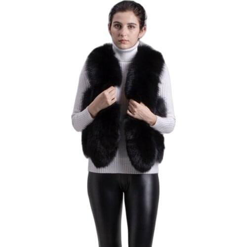 QIUCHEN PJ8105 2021 New Arrival Free Shipping Full Pelt Real Fox Fur Vest Sleeveless Genuine High Quality Hot Sale Wholesale