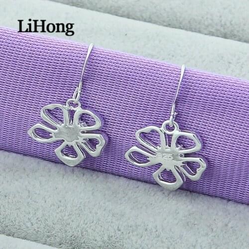 New 925 Sterling Silver Earrings Fashion Five Leaf Flower Earrings 925 Sterling Silver Women Earrings Charm Jewelry Wedding Wedd