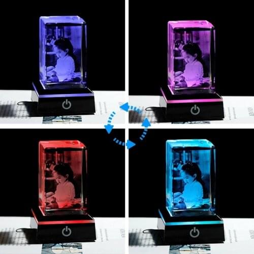 Crystal Portrait Customized Photo Memorial Wedding Party Favors Valentines Souvenir Custom Child Birthday Family Friends Gifts