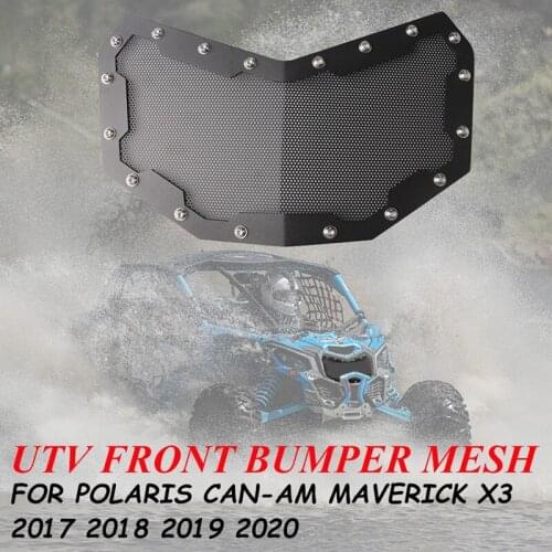 ATV UTV Front Bumper Mesh Grille Guard for Polaris Can-Am Maverick X3 2017 2018 2019 2020