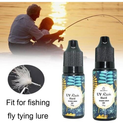 Fishing Fly Bait Tie Hook Tool Quick Drying Glue Fly Finish DIY Flow Type Lure Hard Tying Uv Glue Clear Uv Glue Resin