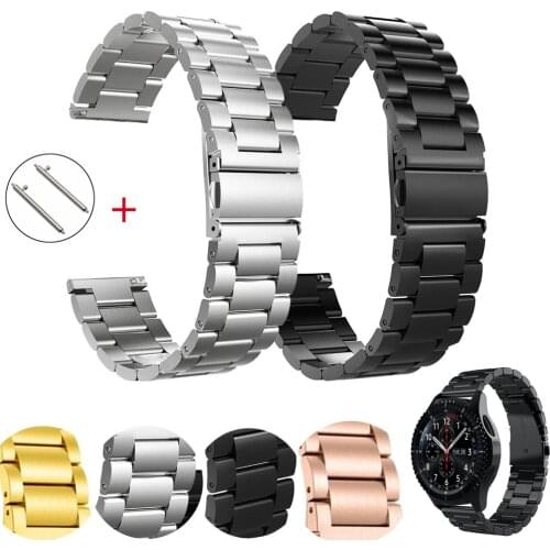 Greatest Quality Watch Band For Apple Watch 18mm 22mm 20mm 24mm Three-bead Solid Stainless Steel Strap Iwatch Smart Watchband
