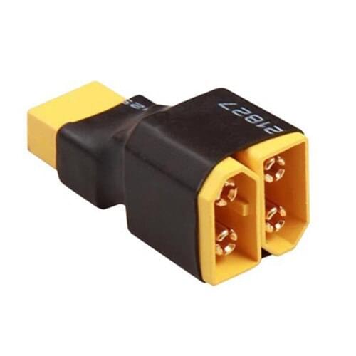 1Pcs Amass XT60 Female To Double XT60 Male Plug Connector With Sheath For RC Lipo Battery Airplane, Series Connection
