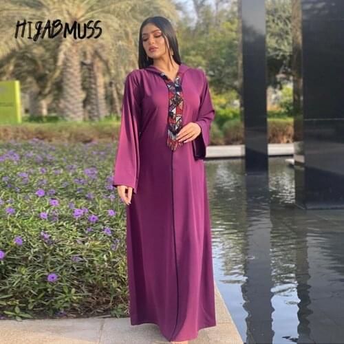 Middle East Muslim Hooded Colorful Abaya National Dress Saudi Dubai Womens Dress Women Prayer Dress Musulman Djellaba Femme