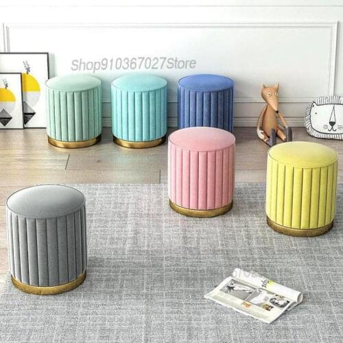 Makeup Stool Nordic Fabric Dressing Table Stool Light Luxury Makeup Chair Sofa Shoe Changing Stool Bedroom Round Stool