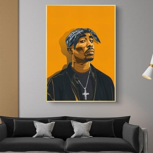 Tupac Hip Hop Art Posters and Prints Portrait of 2PAC Canvas Paintings on The Wall Art Canvas Picture Home Decor Cuadros