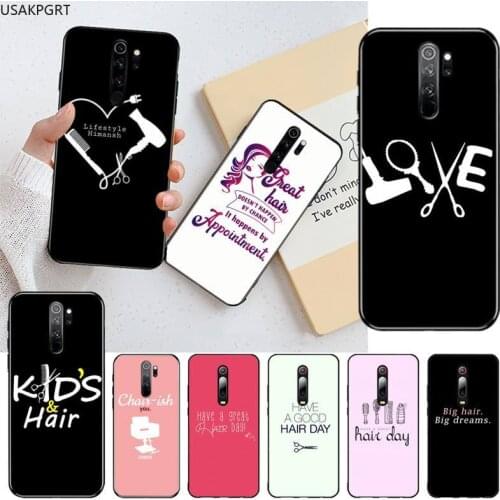 USAKPGRT Hairstylist Salon Quotes Painted Phone Case for Redmi Note 9 8 8T 8A 7 6 6A Go Pro Max Redmi 9 K20 K30 Pro