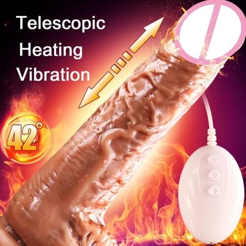 Vibrator Dildo Huge Big Penis Automatic Telescopic Heating G-spot Massage Female Masturbation Sex Toys For Women Thick Dildo 18