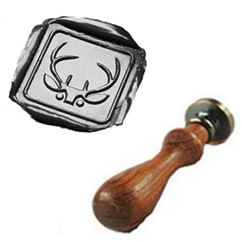 Vintage Cool Deer Horn Custom Picture Logo Wedding Invitation Wax Seal Sealing Stamp Rosewood Handle Set