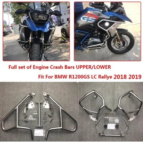 Motorcycle Stainless Steel Bumper Engine Crash Bars Extensions Guard Protector For BMW R1200GS LC Rallye 2018 2019 R 1200 GS