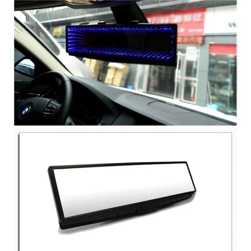 1pcs Large Vision Deluxe Anti-glare Proof Car Interior Rear View Mirror Angle Panoramic Anti-dazzling Rearview Mirror with Light