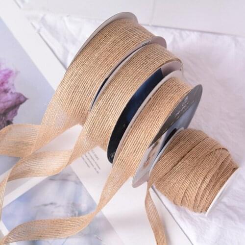 15yard Natural color cotton and linen ribbon, bow ribbon, bouquet, flower packaging, ribbon, diy linen handmade ribbon