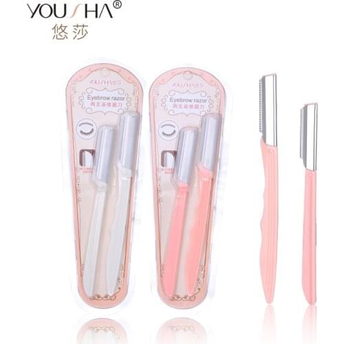 2 Decoration High Quality Stainless Steel Eyebrow Scraper Profession Ladies Belt Protective Mesh ti mei dao YX015