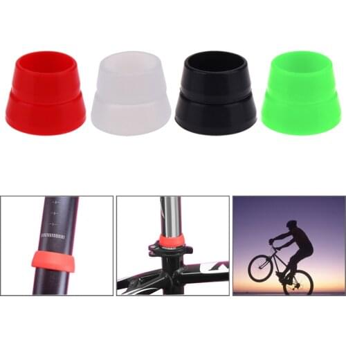 MTB Mountain Road Bike Seatpost Rubber Ring Dust Cover Cycling Silicone Bicycle Seat Post Case 2 Pcs Small/ Big Size Adjustable