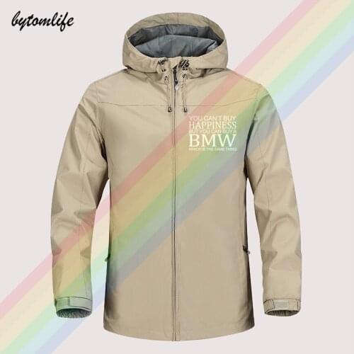 2021 Bmw Can't Buy Happiness Winter Jacket Men Lightweight Hooded Zipper Waterproof Coat Windproof Outdoor Sportswear Asian Size