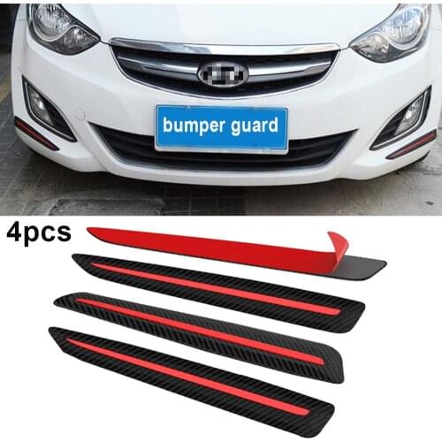 4pcs Car Bumper Protector Guard Stripe Front Rear Corner Anti-collision Protective Styling Moulding Trim Sticker