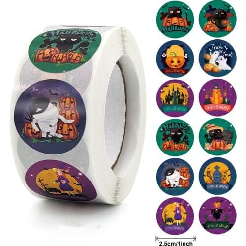 500Pcs/Roll Halloween Pumpkin Decor Labels decorative stickers Labels Seal Stickers DIY Gift Paper Sticker For Gifts