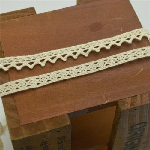 500yards Vintage beige Cotton Crochet Edge Lace Trim Ribbon Applique Sewing CraftsLeiao Craft