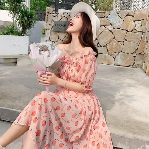 62217# Maternity Clothes Summer Chiffon Short Sleeves Loose Stylish Floral Dress Pregnant Women Mom Dress