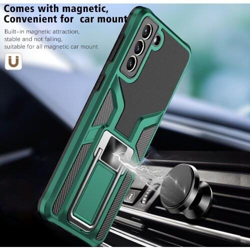 Sumkeymi Shockproof Armor Phone Ring Magnetic Holder Case For Samsung Note 20 U S20 Plus S20U S21 Plus S21U Hand Band Cases