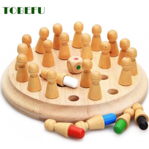 Kid Wooden Memory Match Stick Chess Game Fun Board Game Puzzle Color Cognitive Ability Toy for Children Interactive Educational
